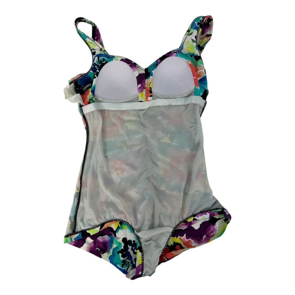 VTG Maxine of Hollywood Sz 14 Floral One Piece Swimsuit Beach Vacation Slimming - Picture 7 of 12